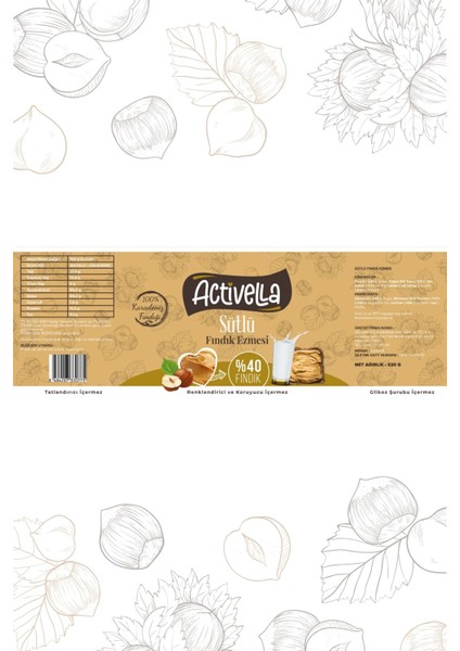 Sütlü Fındık Ezmesi 330GR %40 Fındıklı X3