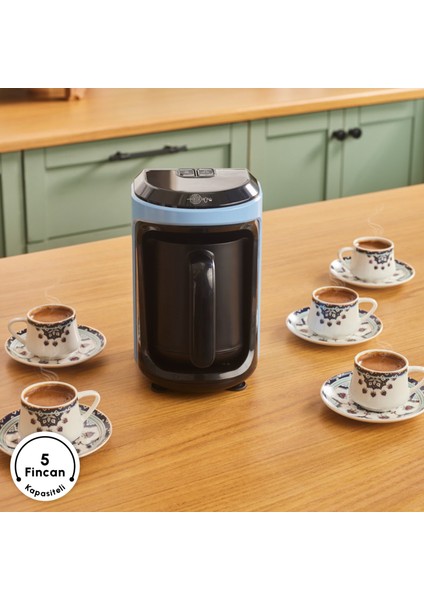 Hatır Hüps Sütlü Türk Kahve Makinesi Vintage Blue