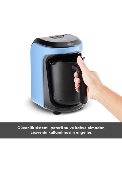 Hatır Hüps Sütlü Türk Kahve Makinesi Vintage Blue