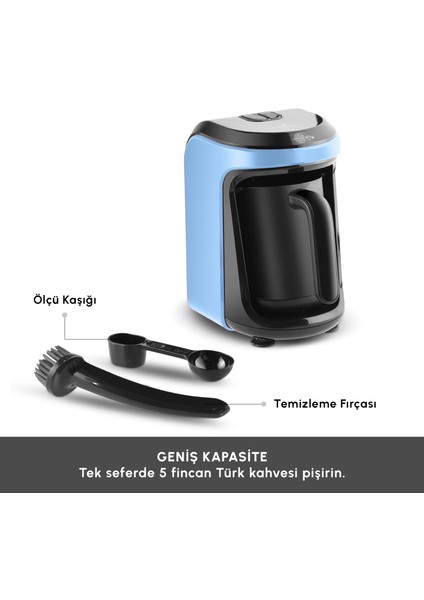 Hatır Hüps Sütlü Türk Kahve Makinesi Vintage Blue