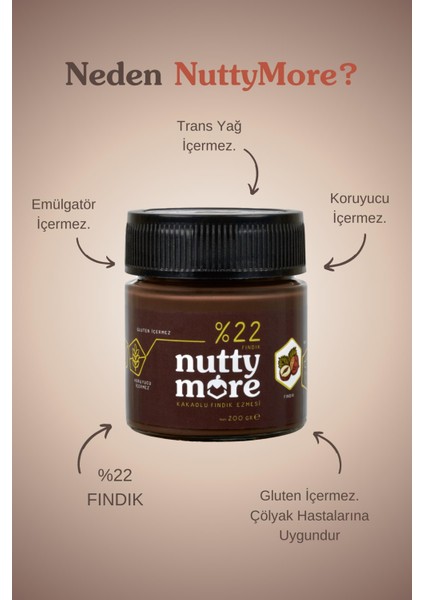 %22 Kakaolu Fındık Ezmesi 200 gr x 2 Adet