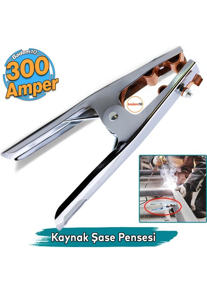 300 Amper Elektrod Kaynak Bakır Destekli Kaynakçı Pense Kaynak Şase Pensesi 1 Adet Tek