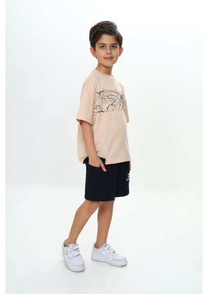 Erkek Çocuk Smile Yazı Baskılı Şortlu Takım modelleri
