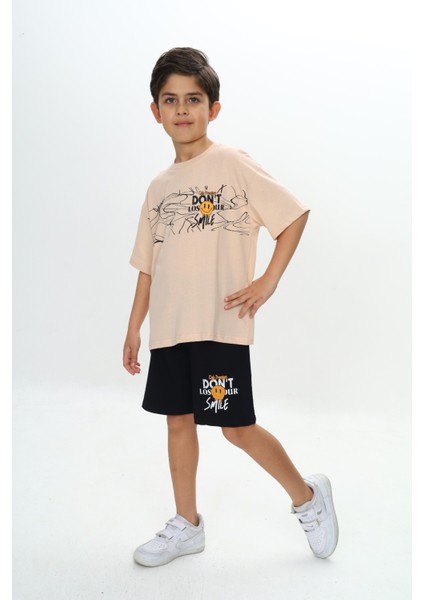 Erkek Çocuk Smile Yazı Baskılı Şortlu Takım indirimleri