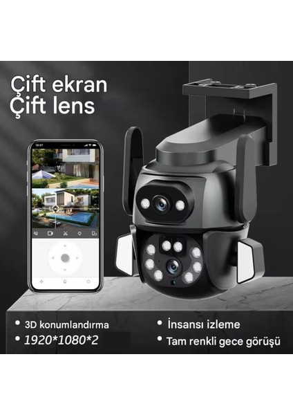 Mpıa Hına 6mp Akıllı Wifi Güvenlik Kamerası Hareketli Kablosuz Gece Görüşü Kişi Takibi Türkçe Sesli Görüşme