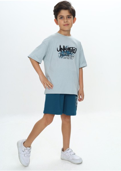 Erkek Çocuk Unlimited Yazı Baskılı Şortlu Takım modelleri