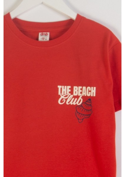 Ön ve Sırt Baskılı Deniz Temalı Bisiklet Yaka Rahat Kalıp Kız Çocuk T-Shirt