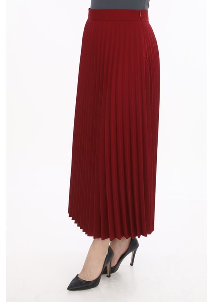 Kadın Plisoley Etek 781 Bordo modelleri