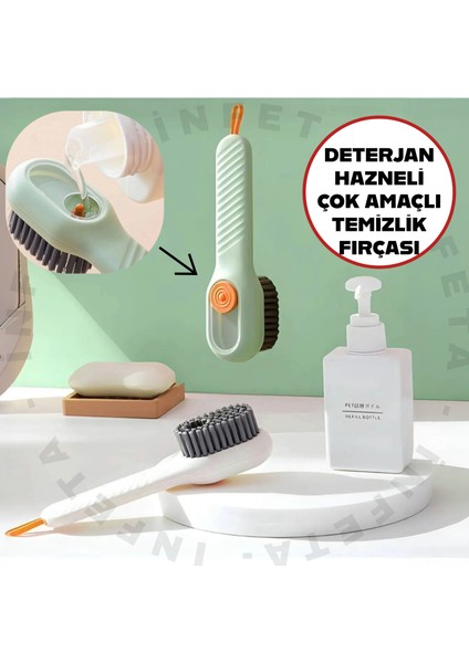 Deterjan Hazneli Çok Amaçlı Pratik Fırça Bulaşık, Banyo ,ayakkabı Temizleme Yıkama Fırçası 1 Adet