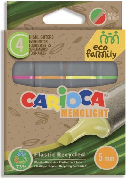 Carioca Eco Family Fosforlu Marker 4'lü fırsatları