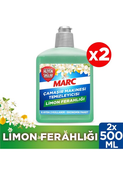 Çamaşır Mak.Temizleyicisi Limon 2X500ML