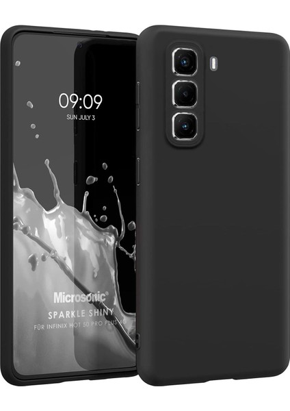 Matte Silicone Infinix Hot 50 Pro Plus Kılıf Siyah
