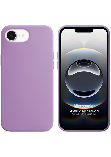 Apple iPhone 16E Kılıf Liquid Lansman Silikon Lila