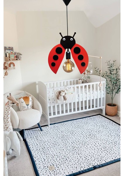 Ladybug Sevimli Uğur Böceği Sarkıt Avize Bebek Çocuk Odası Modern Dekoratif Rustik Tekli Avize
