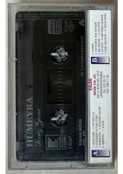 Hümeyra Sessiz Gemi Kaset (Orjinal Dönem Baskı Kaset)