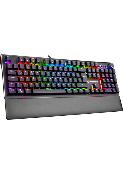 KB-R92 Thunder Red Switch Rgb Ledli Bilek Destekli Mekanik Oyuncu Gaming Klavye
