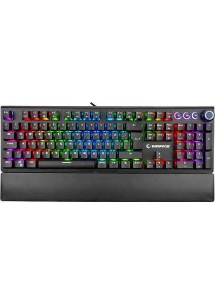 KB-R92 Thunder Red Switch Rgb Ledli Bilek Destekli Mekanik Oyuncu Gaming Klavye