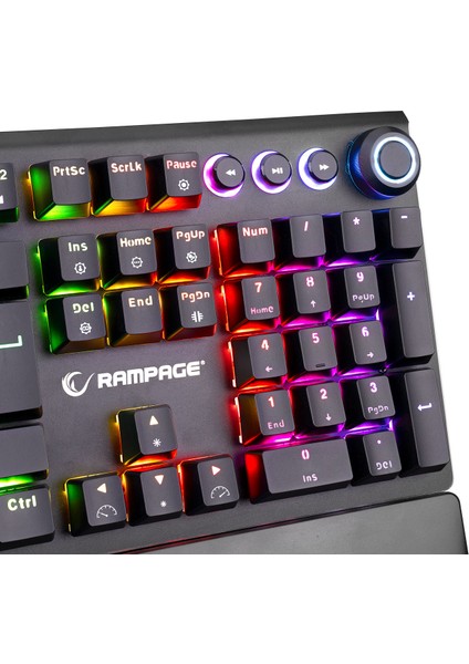 KB-R92 Thunder Red Switch Rgb Ledli Bilek Destekli Mekanik Oyuncu Gaming Klavye