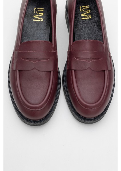 Pline Bordo Cilt Deri Kadın Loafer Ayakkabı fiyatları