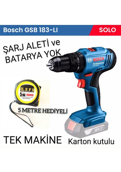 Gsb 183 Li Darbeli Matkap Vidalama (Solo) Batarya ve Şarj Aleti Yoktur