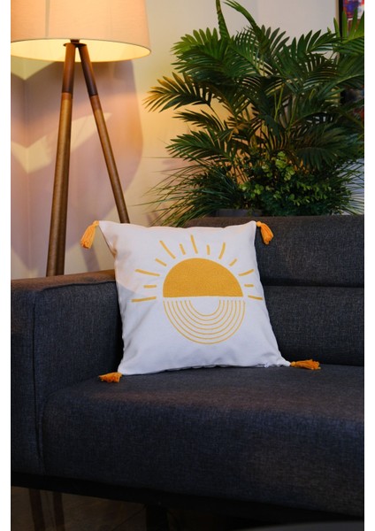 Püsküllü Punch Panç Nakışlı Kırlent Kılıfı Çiçek Bahçesi 43 x 43 cm fırsatları