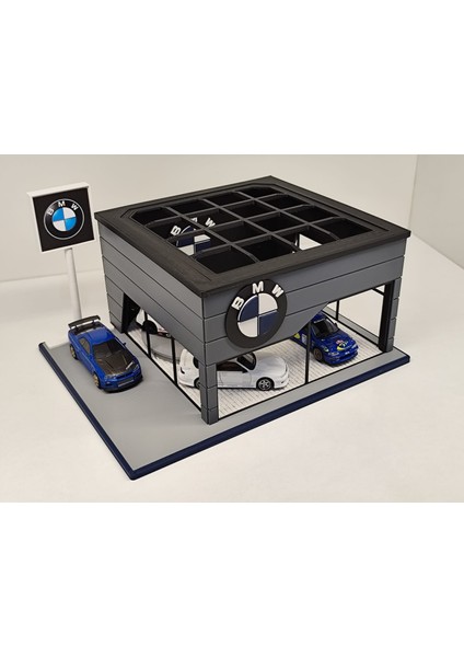 Bmw Diecast Showroom Garaj Diorama 1:64 Ölçek