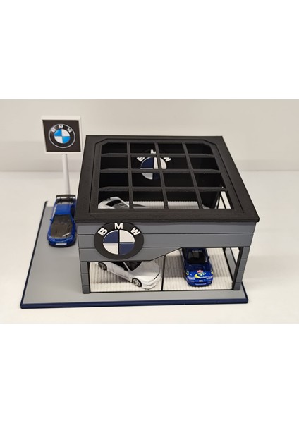 Bmw Diecast Showroom Garaj Diorama 1:64 Ölçek