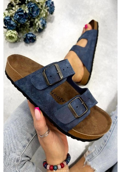 Angel Unisex Ortopedik Tabanlı Terlik Çift Bantlı Tokalı Günlük Rahat Ev & Dışarı Terliği