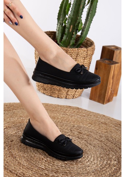 Kadın Günlük Babet Delikli Fiyonklu Tasarım Düz Tabanlı Rahat Ayakkabı indirimleri