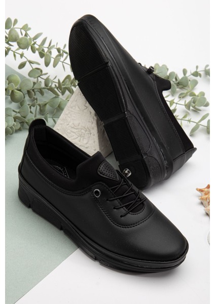 Kadın Ciltli Lastikli Detaylı Anne Ayakkabısı Günlük Ayakkabı Babet fiyatları
