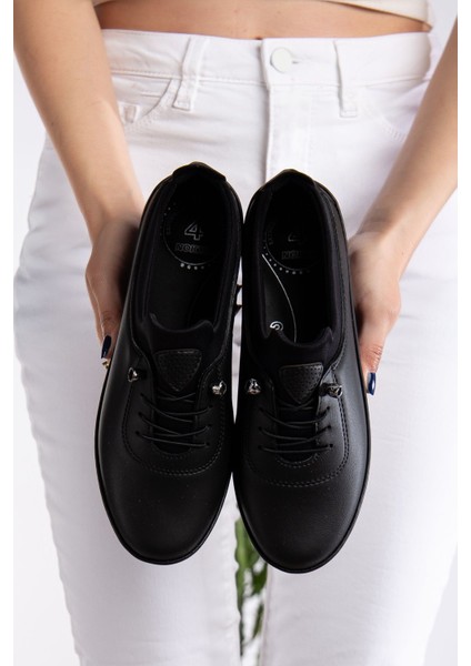 Kadın Ciltli Lastikli Detaylı Anne Ayakkabısı Günlük Ayakkabı Babet modelleri