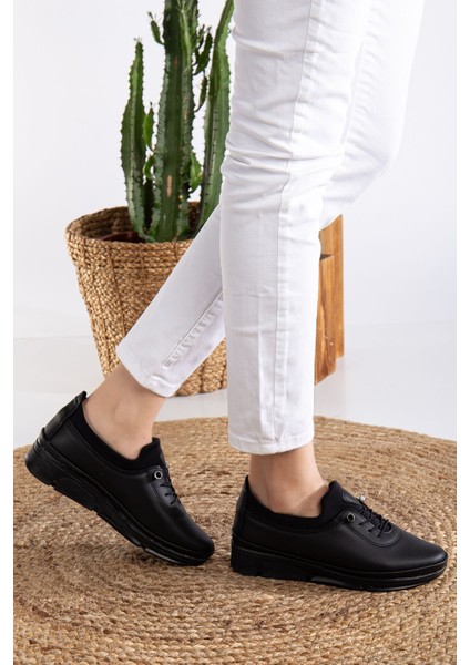 Kadın Ciltli Lastikli Detaylı Anne Ayakkabısı Günlük Ayakkabı Babet indirimleri