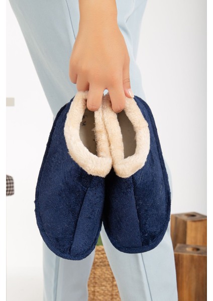 Unisex Peluş Içi Yünlü Kışlık Panduf Ev Pandufu Lacivert fiyatları