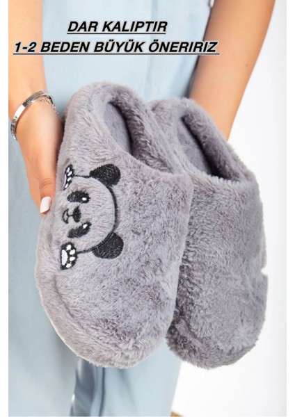 Kadın Ev Terliği Peluş Terlik Çeyiz ve Bohça Terliği Ses Yapmaz Kalın Taban