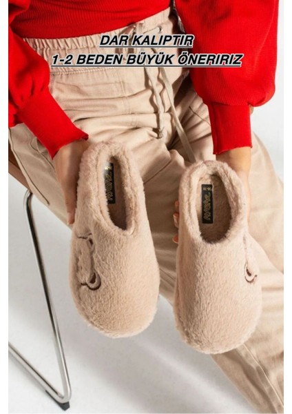 Kadın Ev Terliği Peluş Terlik Çeyiz ve Bohça Terliği Ses Yapmaz Kalın Taban