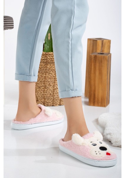 Köpekli Peluş Kaydırmaz Taban Ev Terliği modelleri