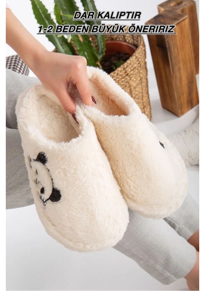 Kadın Ev Terliği Peluş Terlik Çeyiz ve Bohça Terliği Ses Yapmaz Kalın Taban
