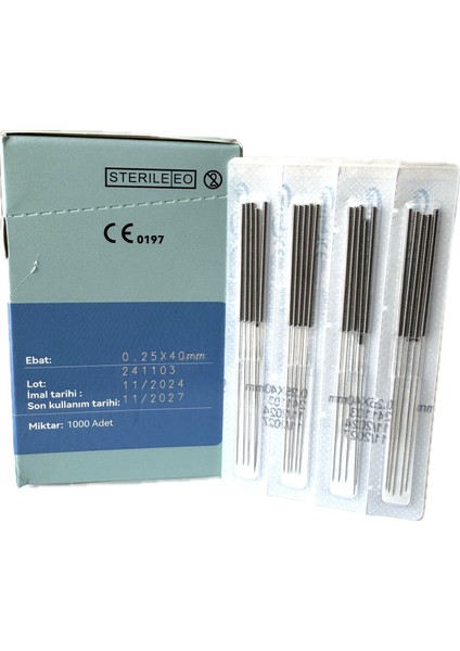 Akupunktur Iğnesi Kuru Iğne 0.25X40MM Beşli Tüpsüz 1000 Adet 1 Kutu