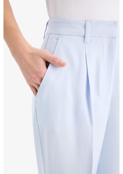 Afra x Defacto Wide Leg Tensel Kumaş Pantolon Cepli Yüksek Bel Geniş Paça A1138AX25SP