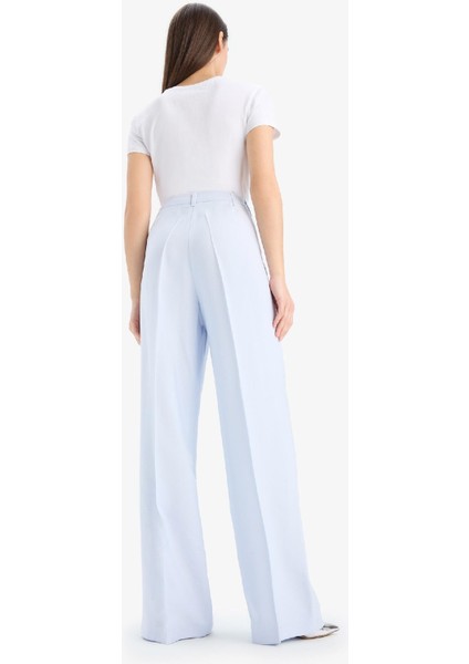 Afra x Defacto Wide Leg Tensel Kumaş Pantolon Cepli Yüksek Bel Geniş Paça A1138AX25SP