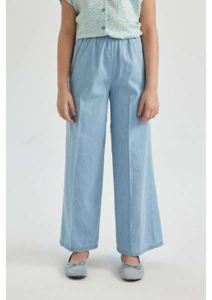 Kız Çocuk Wide Leg Geniş Paça Jean Trousers B4951A824SM