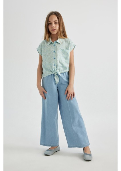 Kız Çocuk Wide Leg Geniş Paça Jean Trousers B4951A824SM