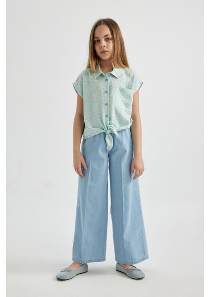 Kız Çocuk Wide Leg Geniş Paça Jean Trousers B4951A824SM