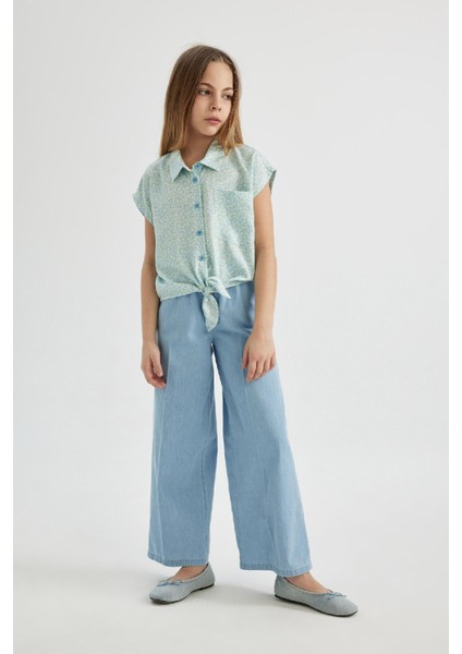 Kız Çocuk Wide Leg Geniş Paça Jean Trousers B4951A824SM