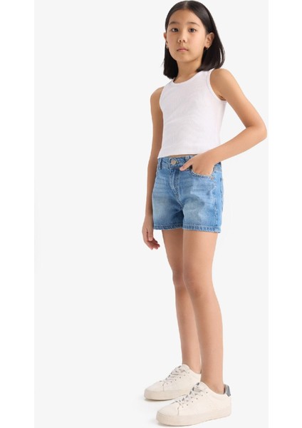 Kız Çocuk Jean Şort B5037A825SM
