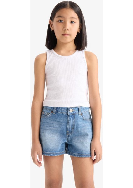 Kız Çocuk Jean Şort B5037A825SM