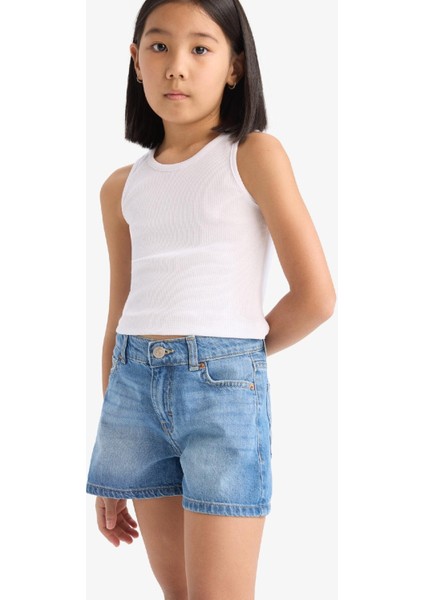Kız Çocuk Jean Şort B5037A825SM