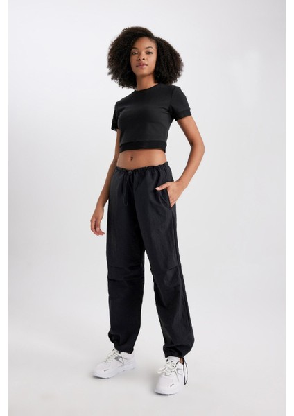 Fit Standart Boy Paraşüt Pantolon Oversize Geniş Kalıp Çift Cepli B6367AX23WN