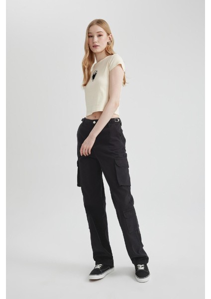 Coool Straight Fit Gabardin Pantolon Kargo Cepli B7611AX24SP