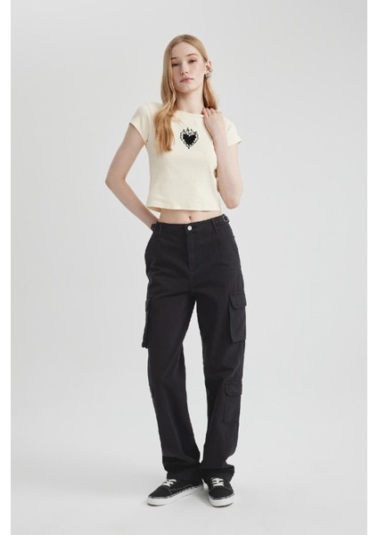 Coool Straight Fit Gabardin Pantolon Kargo Cepli B7611AX24SP